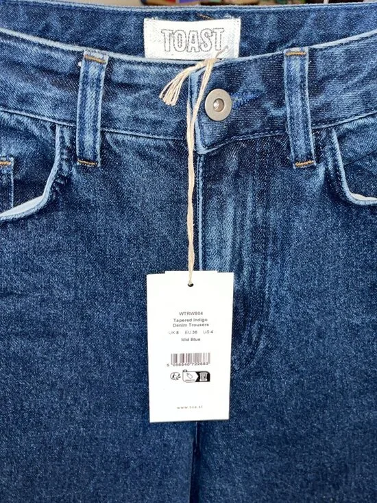 TOAST London Tapered Indigo Denim Pants Sz 8 UK - Picture 4 of 9